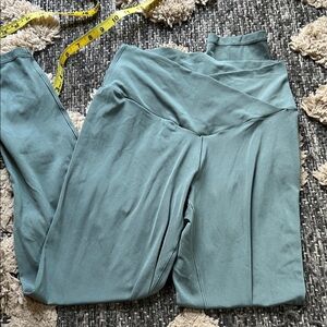 Women's Aerie dark green cross waist leggings